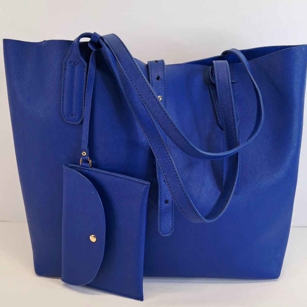 Structured Royal Blue Tote with Card Holder